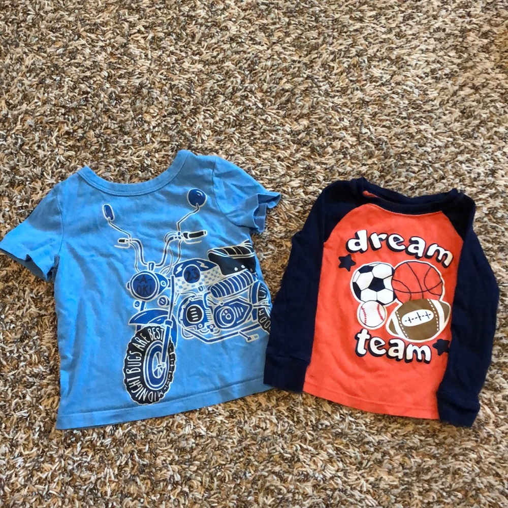 18 mos short sleeve tee shirt and long sleeve tee